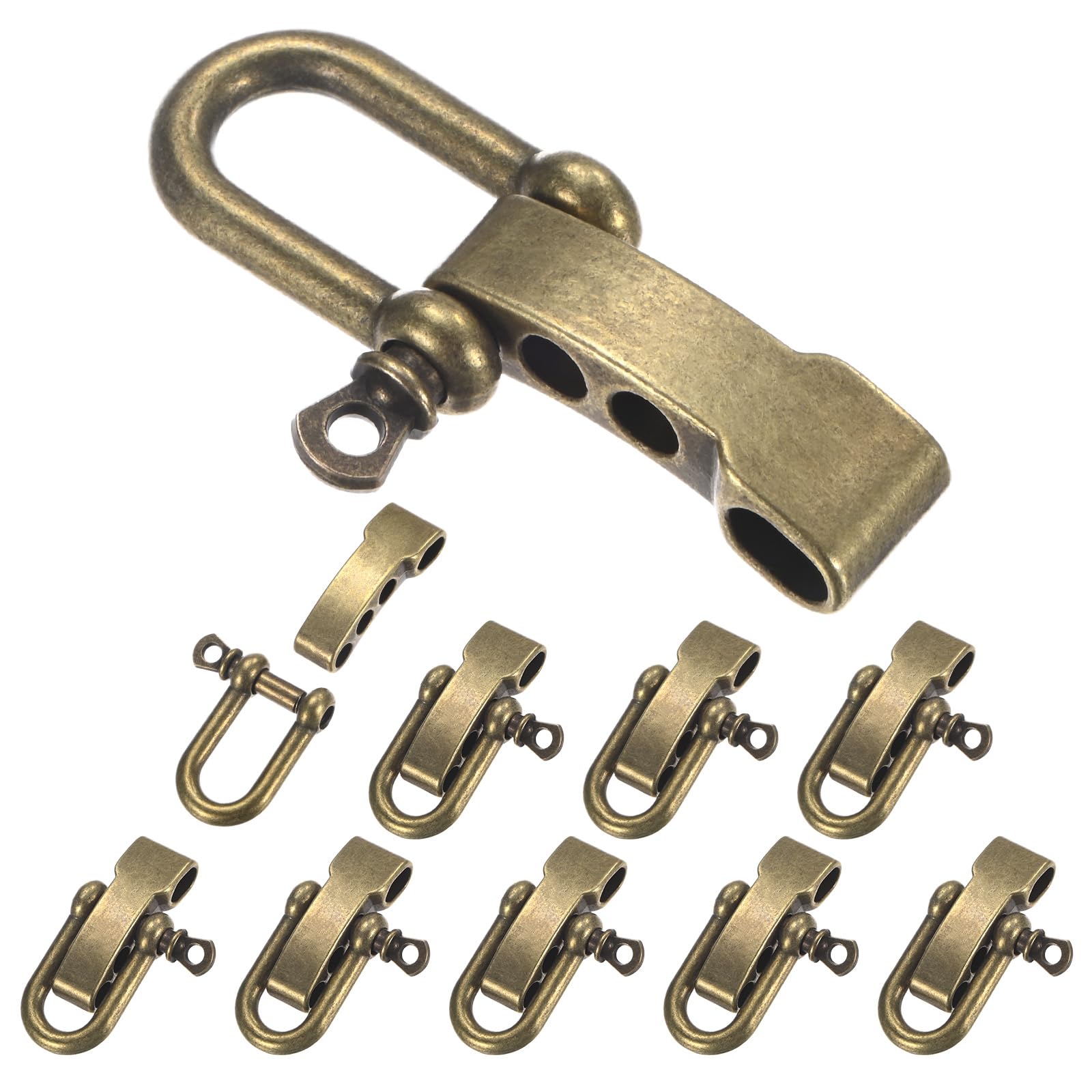 TIXIPEM 10PCS Paracord Bracelet Shackle Buckle Adjustable, Bronze
