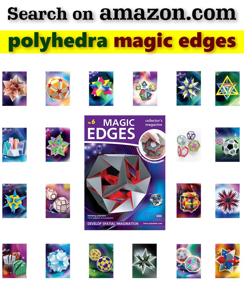 Polyhedra Magic Edges #6 / Geometric Solid - Fourteenth Stellation of Icosahedron. DIY Model Star. 3D Paper Model Kit. - Image 7