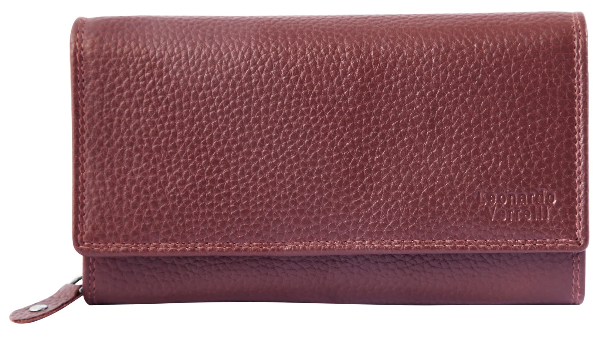 LEONARDI VERRELLI Portafoglio Donna In Vera Pelle Con Protezione RFID – 9x17 Cm – Turchese, Orizzontale, Molti Scomparti - 2
