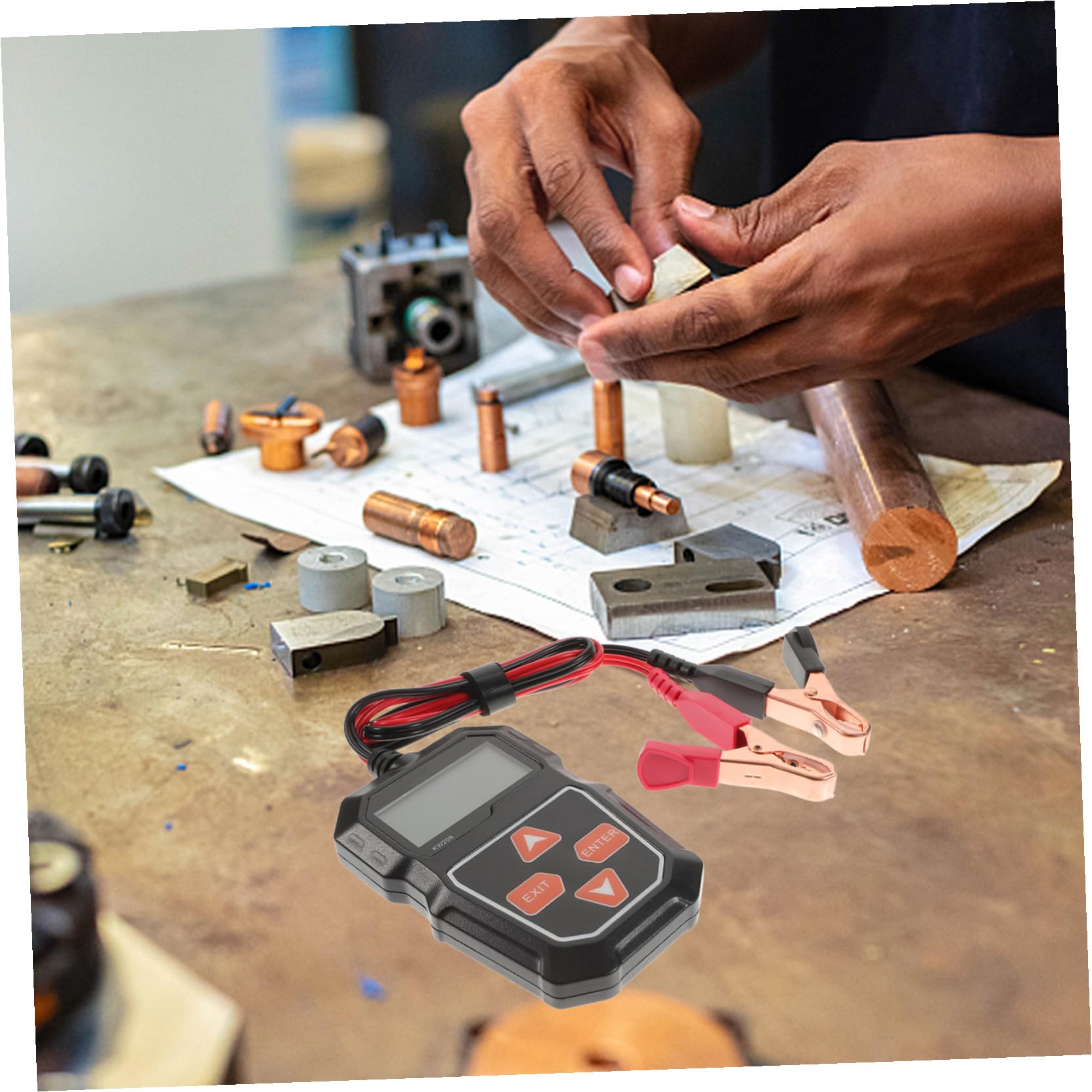 Tester per Batteria Auto 12v 2, 4 Pollici Nero Misura Resistenza | Strumento per Veicoli 12v, Abs ed Elettronica, Rileva stato Livello di Carica, 1 Pezzo