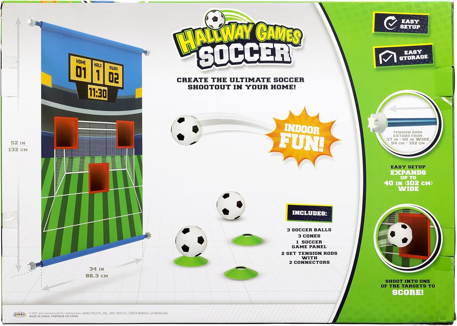 Maui Toys Soccer Indoor Hallway Games! Soccer Goal Action Fun with 3 Soccer Balls and Cones One Size : Toys & Games