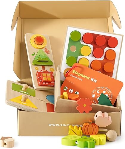 Miniatura 11 de Tiny Land Montessori - Juego de juguetes para bebés de 4 a 6 meses, kit de desarrollo de habilidades motoras de aprendizaje temprano con libro