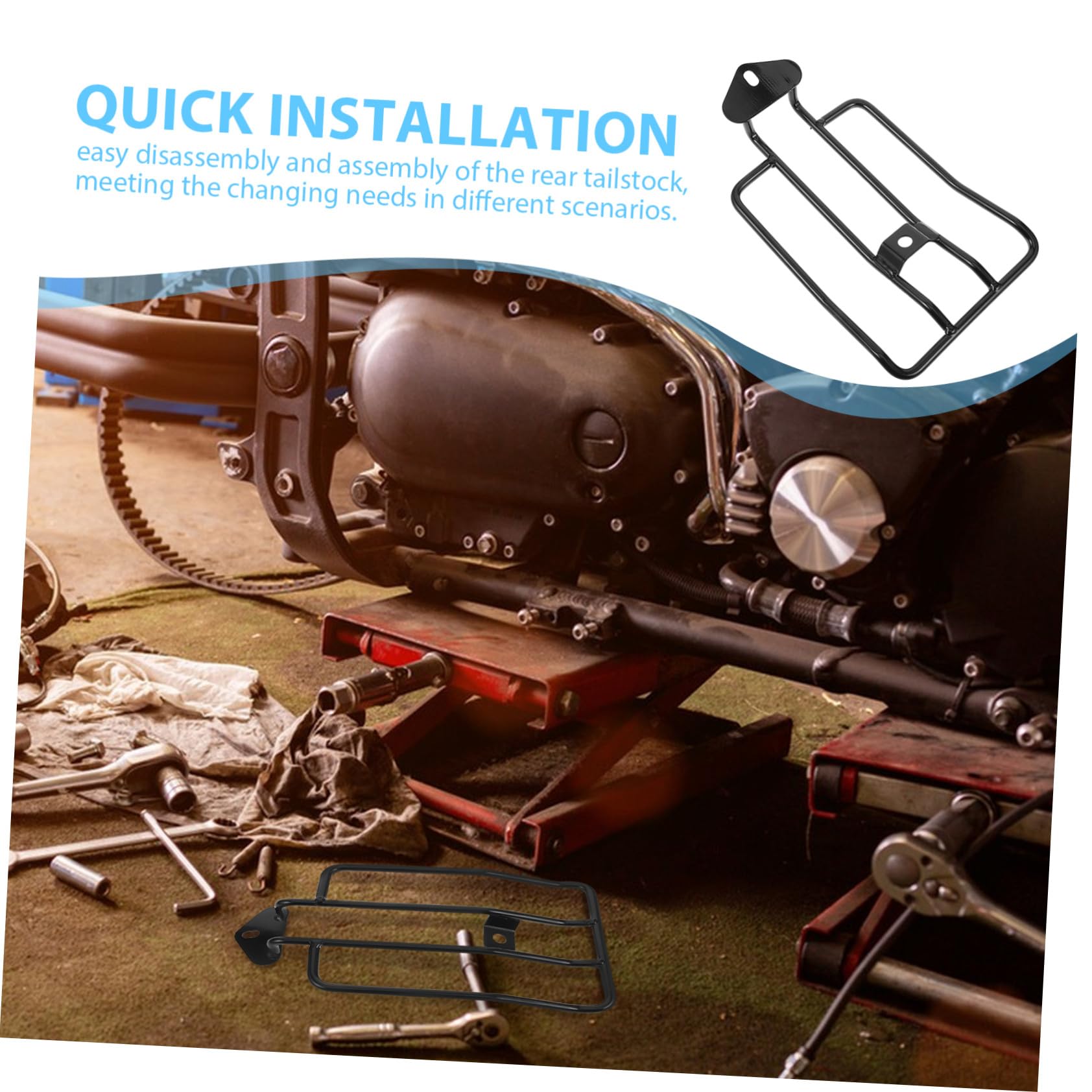 Cabilock Marco De Trasera Modificado De Soporte Trasero para Moto Estante De Equipaje para Motocicleta Rejilla Trasera Portaequipajes para Moto Asiento Trasero Planchar Negro