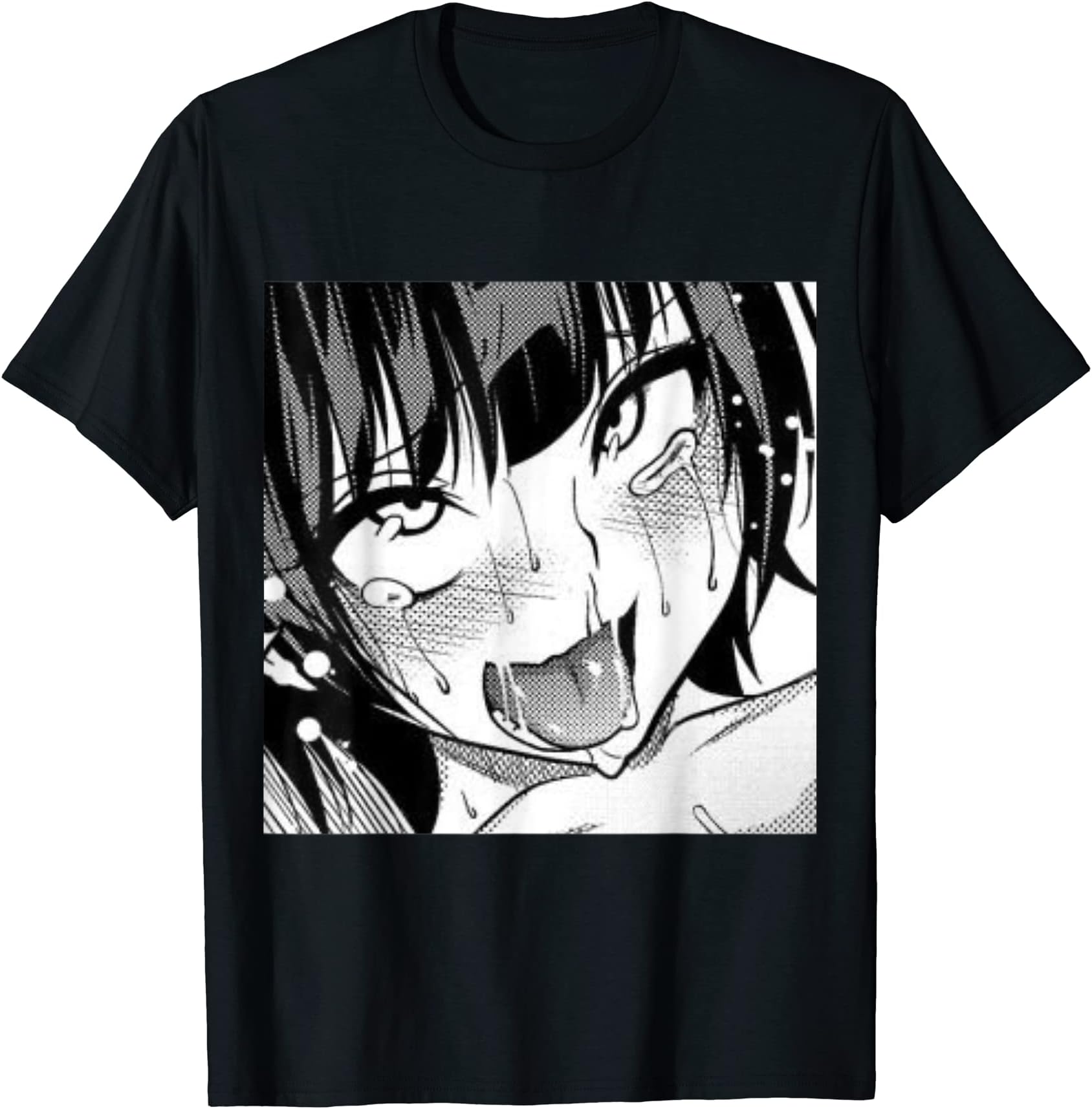 Otaku Tees CoAhegao Anime Girl With Tongue and Hands Out Weeb T-shirt T-Shirt