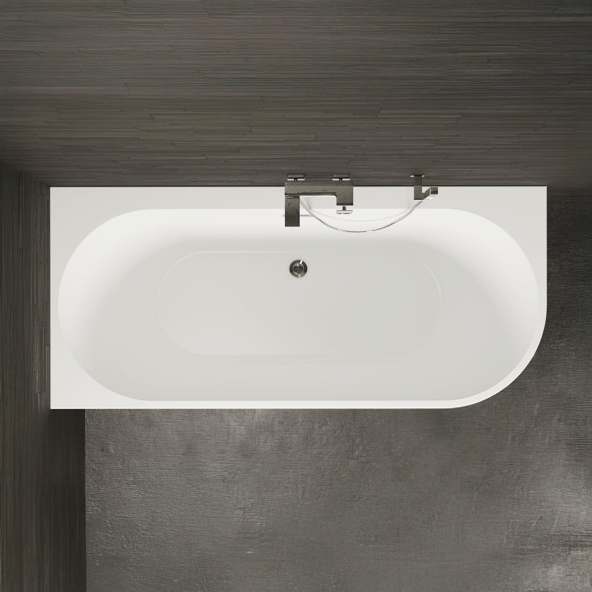 CAPRI GAUCHE - Vasca freestanding a parete Sinistra L 160 x l 76 cm, by SPALINA