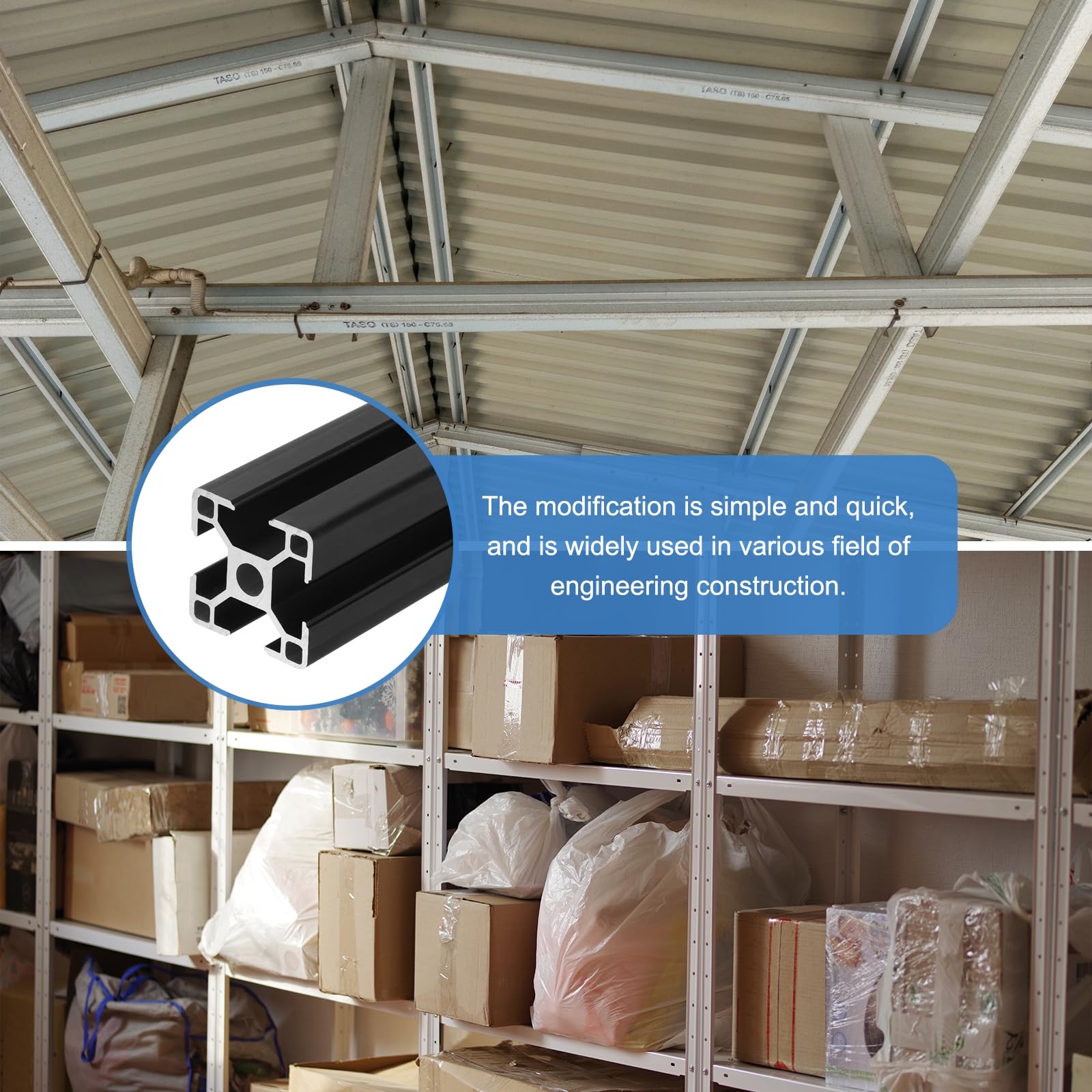 sourcing map 4 piezas de extrusión de aluminio 3030 con ranura en T, perfil de riel lineal anodizado estándar europeo de 500 mm para piezas de impresora 3D, proyectos de bricolaje CNC, color negro