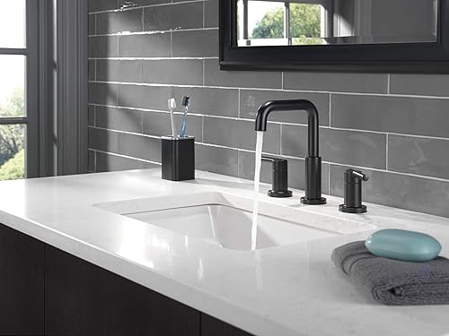 Miniatura 3 de Delta Faucet Nicoli - Grifo de baño de 3 agujeros, negro mate, 35749LF-BL