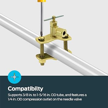 EZ-FLO 1/4 Inch (OD) Self Tapping Saddle Valve, Brass, 65801LF