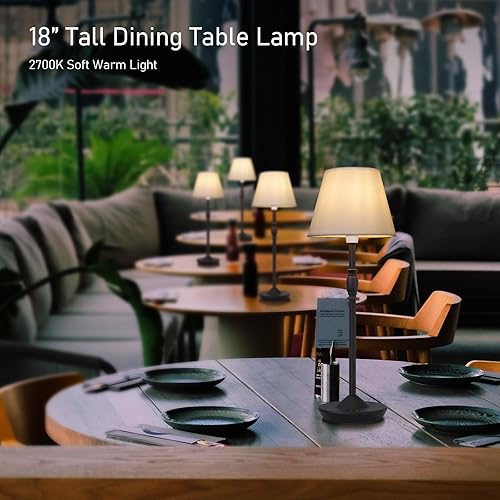 Miniatura 2 de Cordless Table Lamp Portable Small LED Touch Lamp with Dimmer, 18" 2700K Rechargeable Battery Light for Bedside, Dining Room, Bedroom Lamp, Patio,