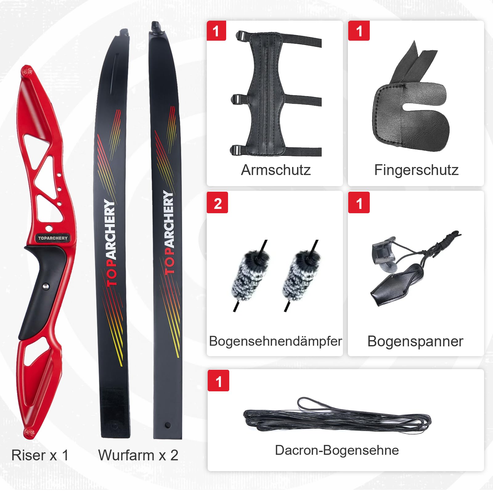 56 Zoll Takedown Recurve Bogen Einsteiger Recurvebogen Recurvebogen Set 18-40lbs für Erwachsene Training Bogensport