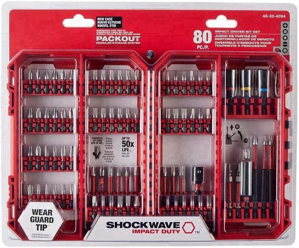 LZTTYPTBH 80PC Impact Duty Driver Bit Set - 48-32-4094 for Milwaukee SHOCKWAVE