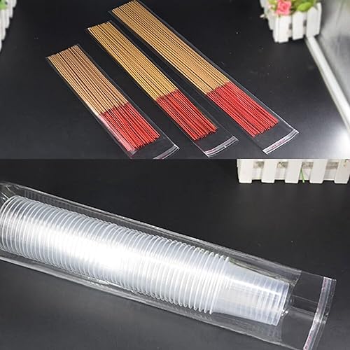 Miniatura 7 de Doutop 100 bolsas de celofán transparentes autoadhesivas de 3 x 11 pulgadas de largo, bolsas de polietileno resellables de 1 mil para utensilios,