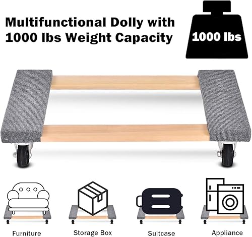 Miniatura 2 de Goplus - Carrito para transportar muebles, resistente, trabajo pesado