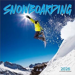 Snowboarding | 2026 12 x 24 Inch (Hanging) Monthly Square Wall Calendar | Wyman Publishing | Winter Snow Sport Vacation