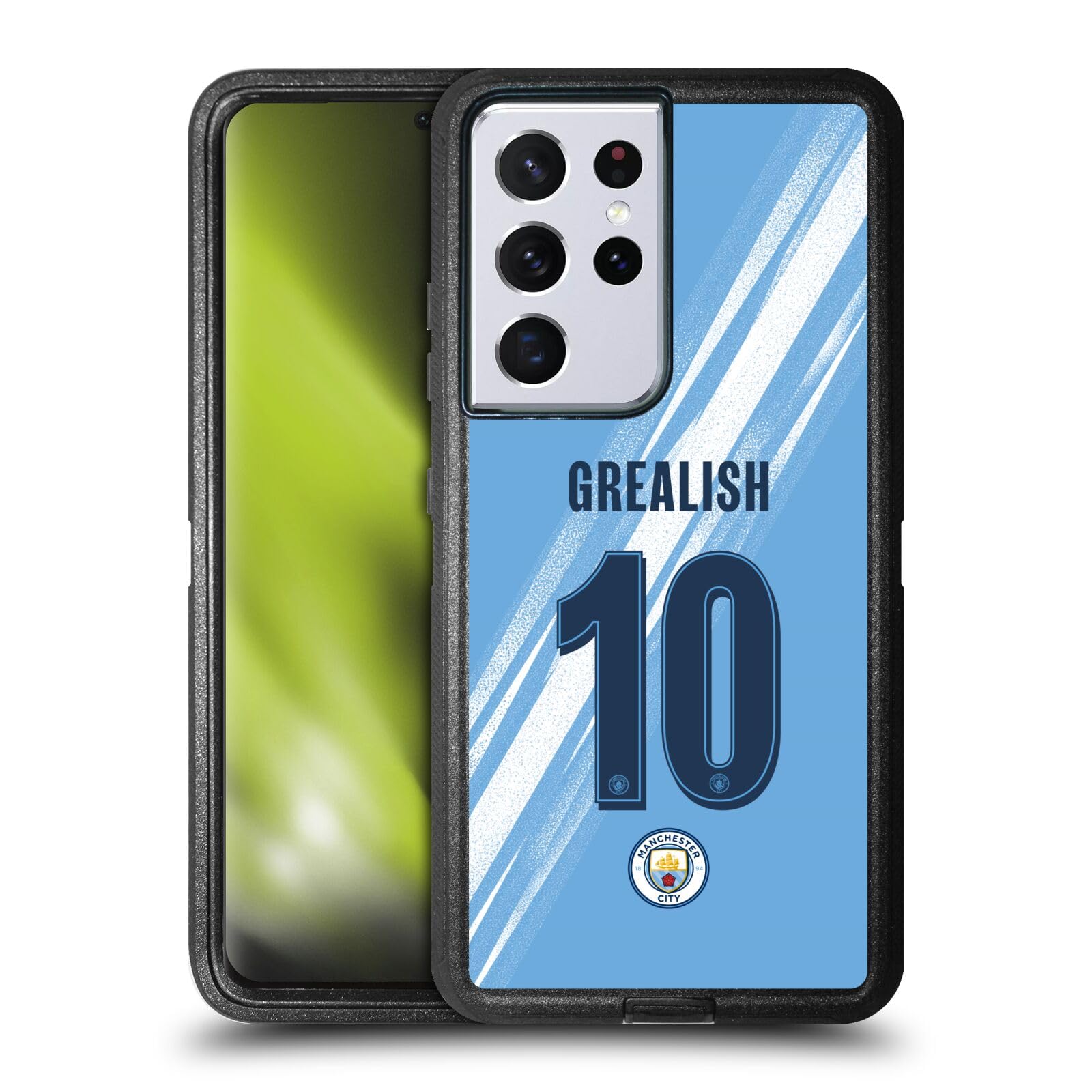 Head Case Designs Officially Licensed Manchester City Man City FC Jack Grealish 2025/26 Players Home Kit Ultra-Armoured Shockproof Case [Military Grade] Compatible With Samsung Galaxy S21 Ultra 5G