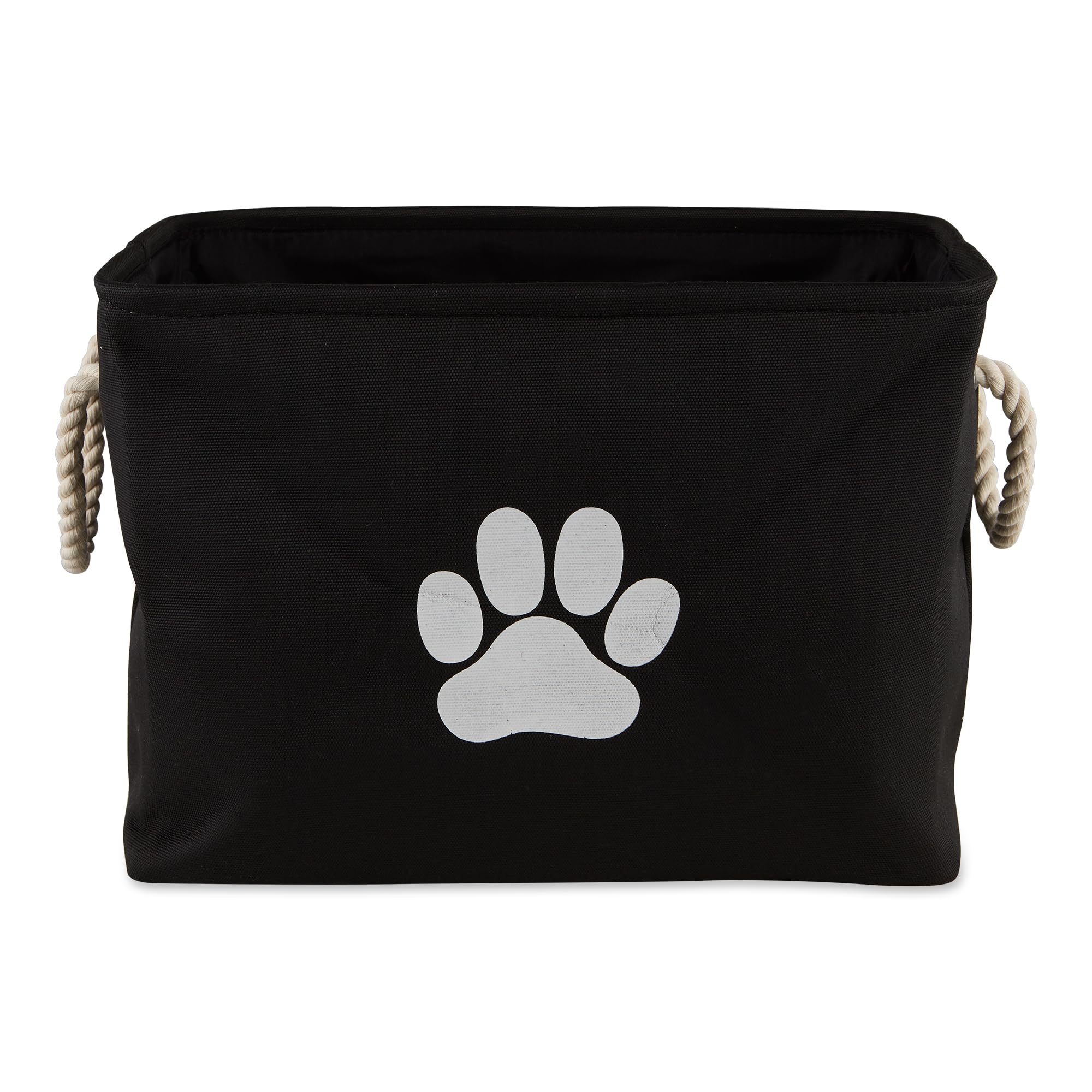 Bone Dry Collapsible Bin, Cotton, Black, Small Rectangle