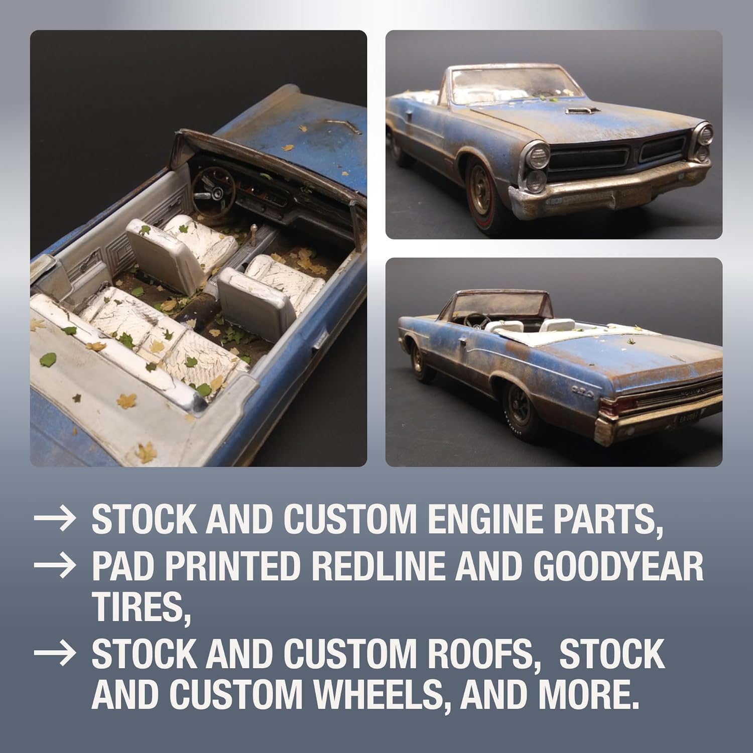 AMT 1965 Pontiac GTO 2T 1/25th Scale Model Kit, White (AMT1191M)