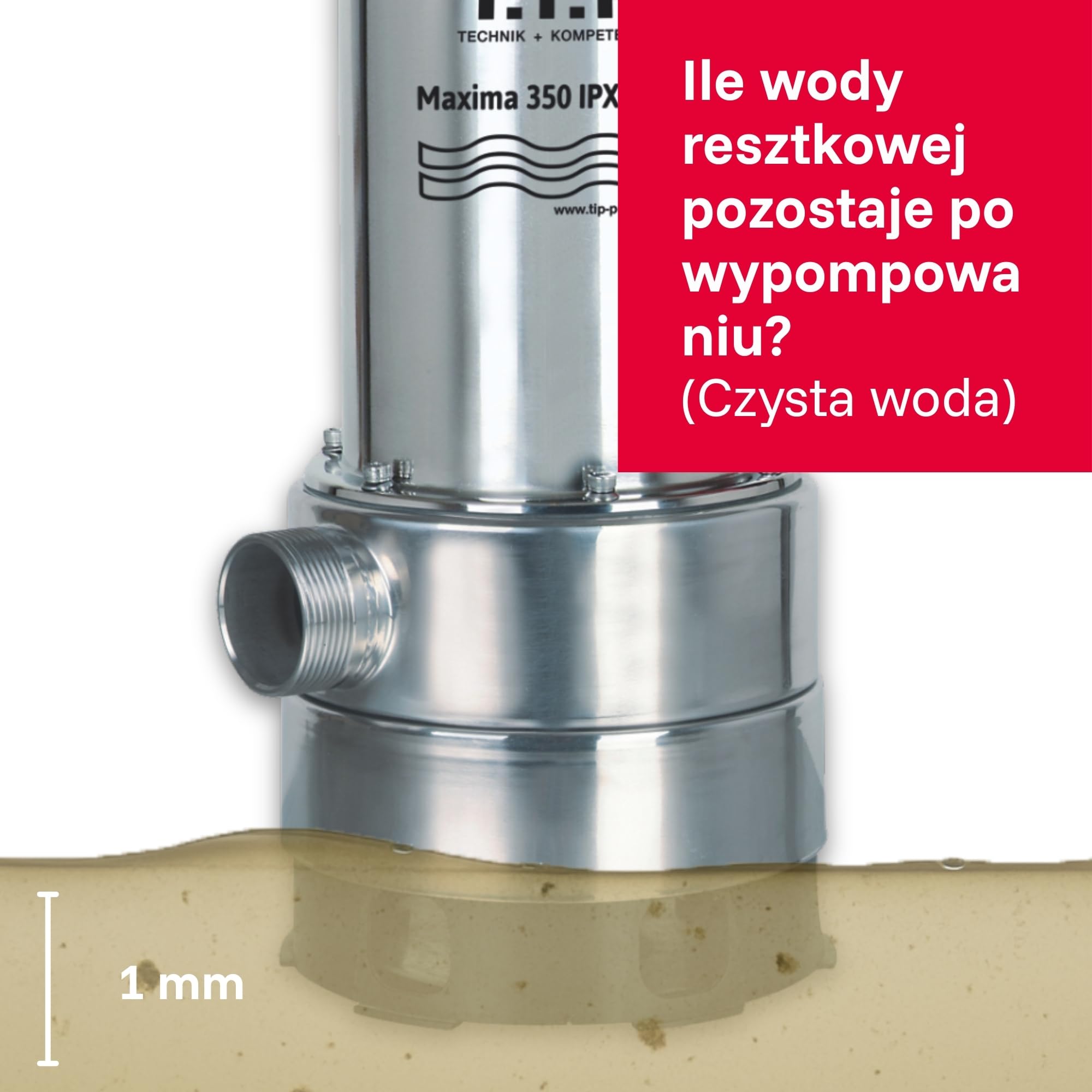 T.I.P. TVX 12000 Pompa Zanurzeniowa do Wody Brudnej + T.I.P. 31008 Wąż Odwadniający do Pomp Zanurzeniowych 10 m