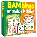 THE BAMBINO TREE Animal and Picture Bingo Game for Kids - Flash Cards Matching Learning Board Game for Ages 3-6 Preschool, Kindergarten & Family Fun