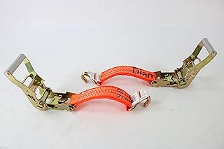 2â€ Ratchet with Orange Diamond Weave Webbing and Double J Wire Hook (2 Pack)