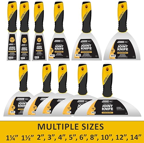 Miniatura 5 de Herramienta raspadora de cuchillo de masilla flexible, hoja de acero inoxidable con mango de agarre suave, herramienta raspadora de metal para