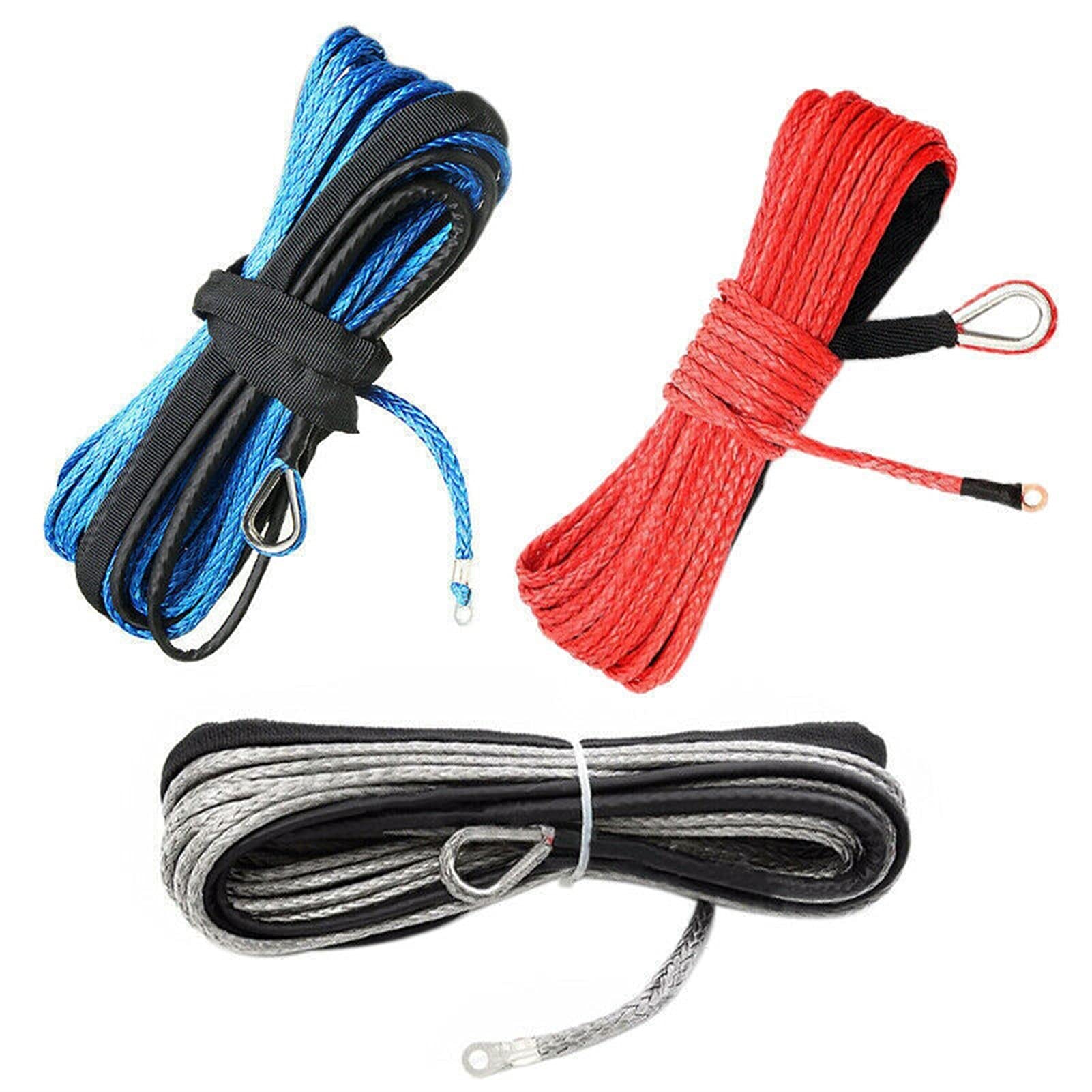 Per auto, camion, rimorchi, SUV Fune Per Verricello, Trazione Fuoristrada Ad Alta Resistenza Per Rotatori Per Auto ATV Da 7 Mm X 15 M Per SUV UTV(Yellow)