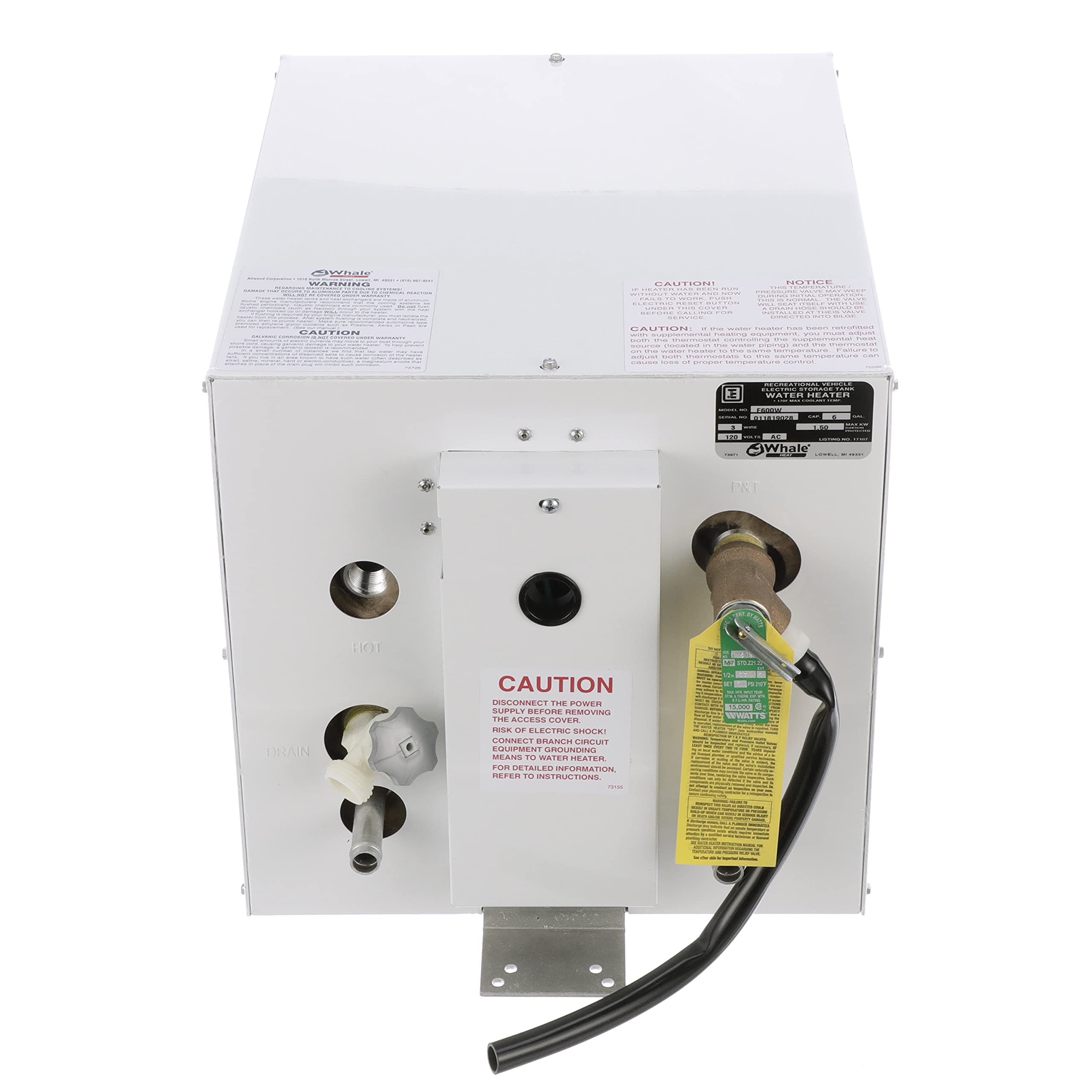 Whale Premium Water Heater - 3 or 6-Gallon Capacity - 120V - Perfect for Boats and RV