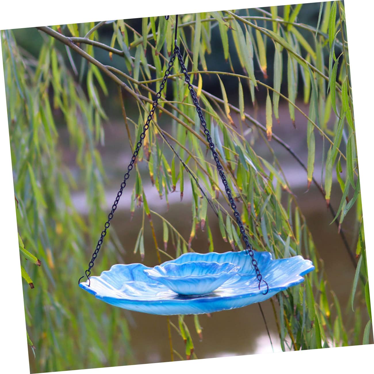Kisangel Mangiatoia per Uccelli Sospesa da Esterno Mangiatoia per Colibrì Gancio Realizzata in Materiali di Pratica e Durevole per Alimentare Uccelli nel Giardino