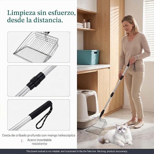 Foto 3 de 6 de Alyxen Pala Arenero Gato, Pala para Gatos con Pala Profunda, Recogedor de Arena para Gatos
