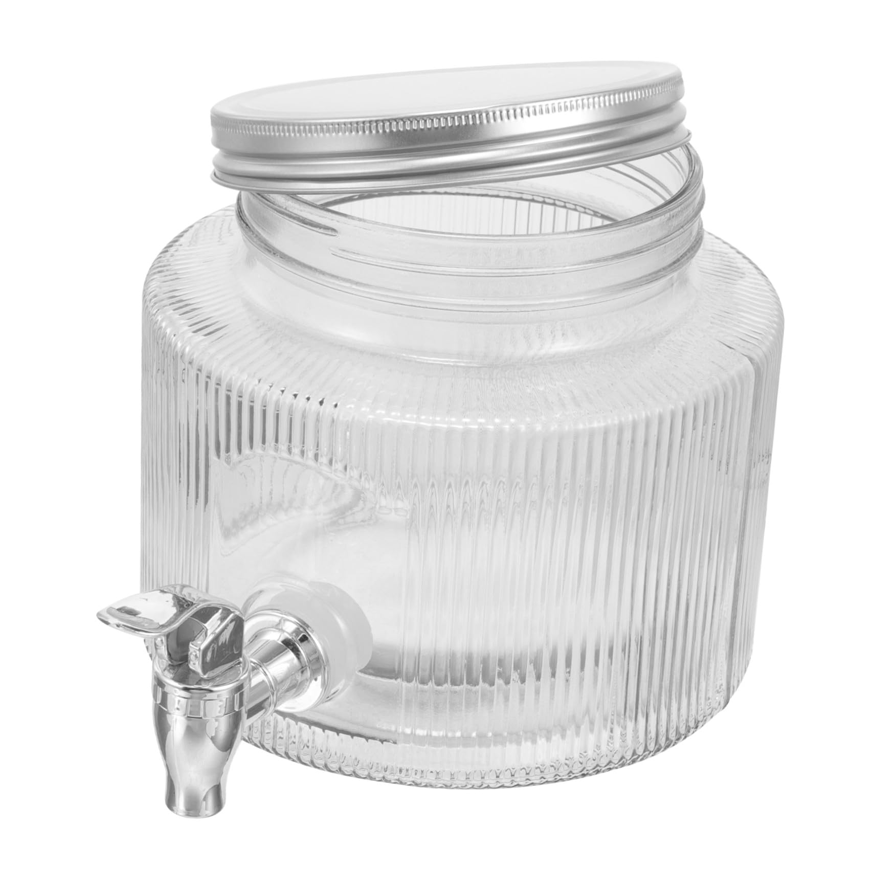 UKCOCO Dispensador de Bebidas y Gran Capacidad de Vidrio de 2.8l con Grifo Tarro de Cristal con Diseño Único Adecuado para Fiestas y Reuniones