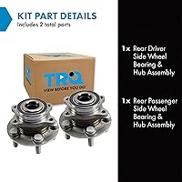 Vista 120 de TRQ Juego de 2 rodamientos de rueda trasera y conjunto de cubo con sensor ABS compatible con Ford Transit Connect 2014-2018