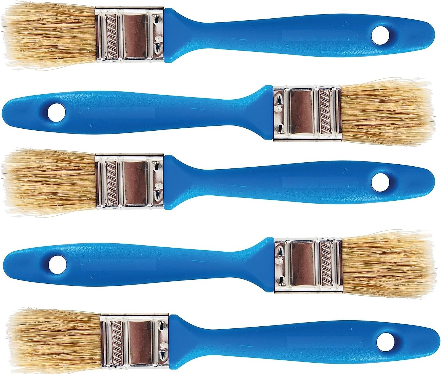 5 X Disposable Paint Brushes Pure Brush Bristle Polymer Handle 12mm