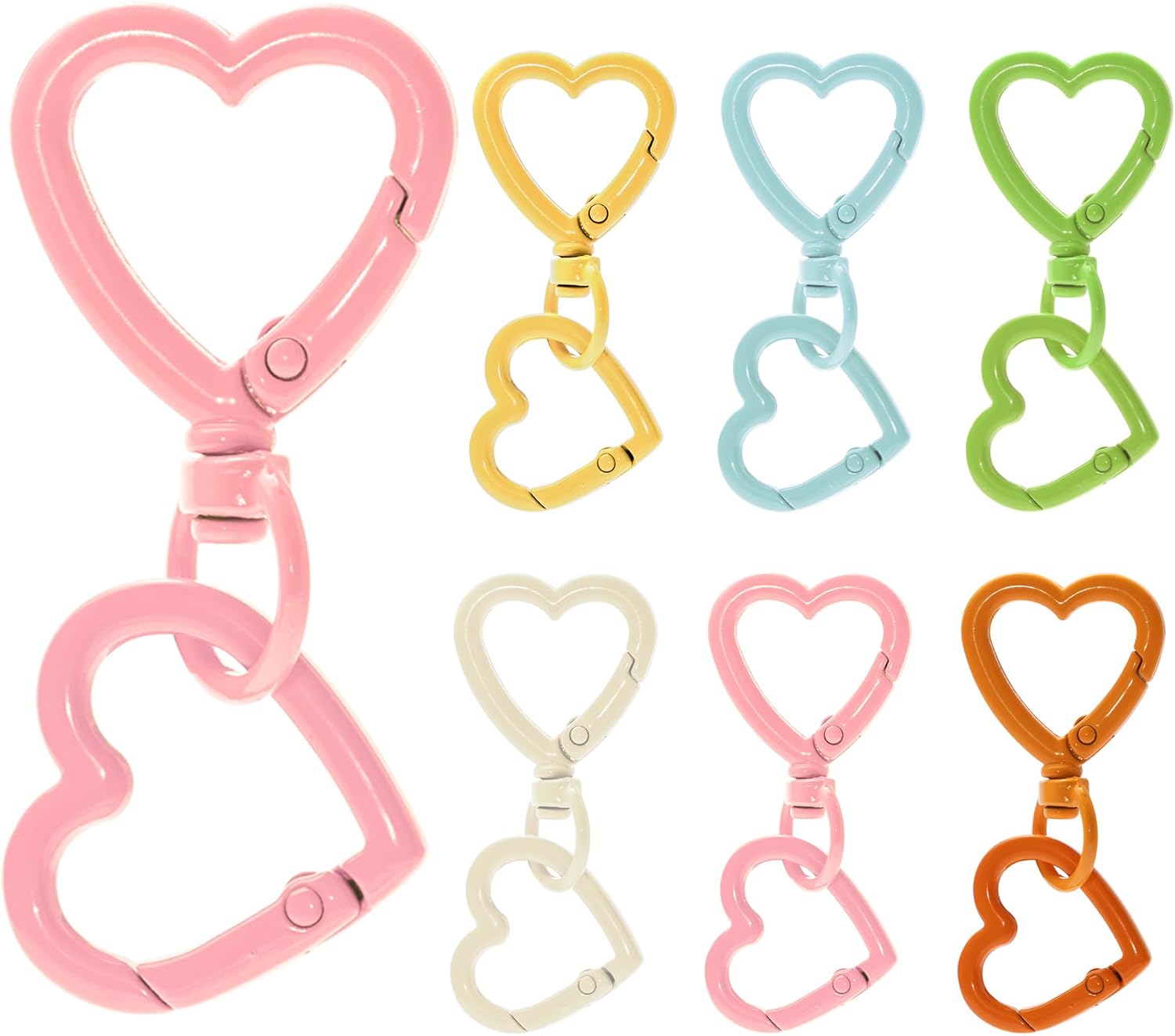 Heart Attach Spring Amazon.com: 12 Pcs Heart Swivel Spring Clasps, Metal Keychain Hooks ...