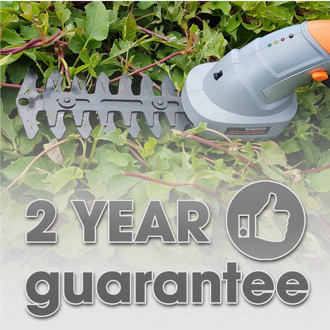 Terratek 2 IN 1 Pro 7.2V Telescopic Cordless Hedge Trimmer Built in