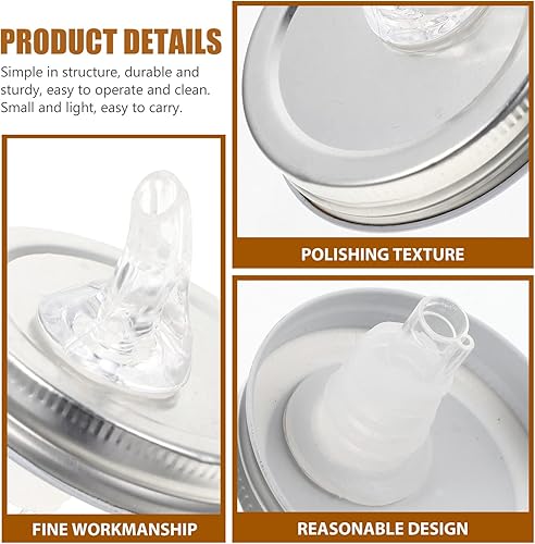 Miniatura 9 de Kichvoe Tarros grandes para verter boquillas con solapa, tapas de boca ancha con tapa de boquilla, perfecto para verter aceite de cóctel, tarros de