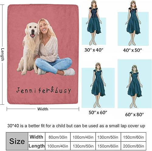 Miniatura 3 de M YESCUSTOM Manta personalizada para perros con tu propia foto y texto, manta conmemorativa personalizada para mascotas para amantes de las mascotas