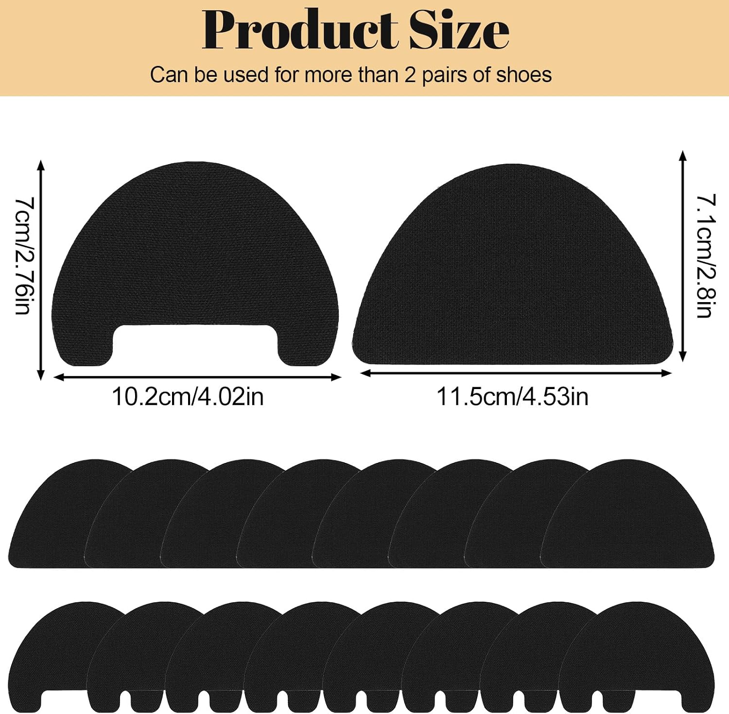 16Pcs Shoe Toe Protectors, 2 Sizes Self-Adhesive Toe Guards, Shoe Hole Repair Patches for Sneakers Boots Casual Shoes