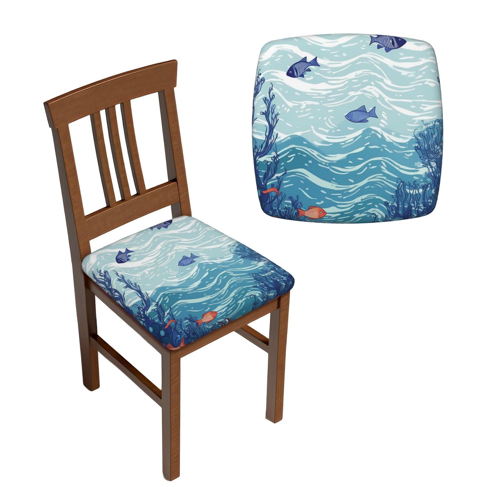 Housse de siège de chaise lot de 6 extensible pour rénover et protéger vos chaises usées