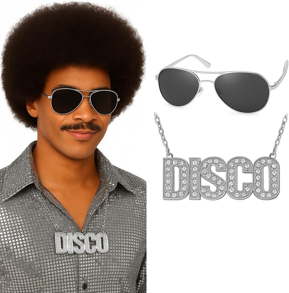 Disco Ball Earrings for Women - 70's Halloween Disco Outfits Costume Accessories For Men - Choice of Color
