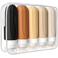 Vista 1 de Botellas de viaje para artículos de tocador, paquete de 5 contenedores de tamaño de viaje aprobados por la TSA, Albaricoque