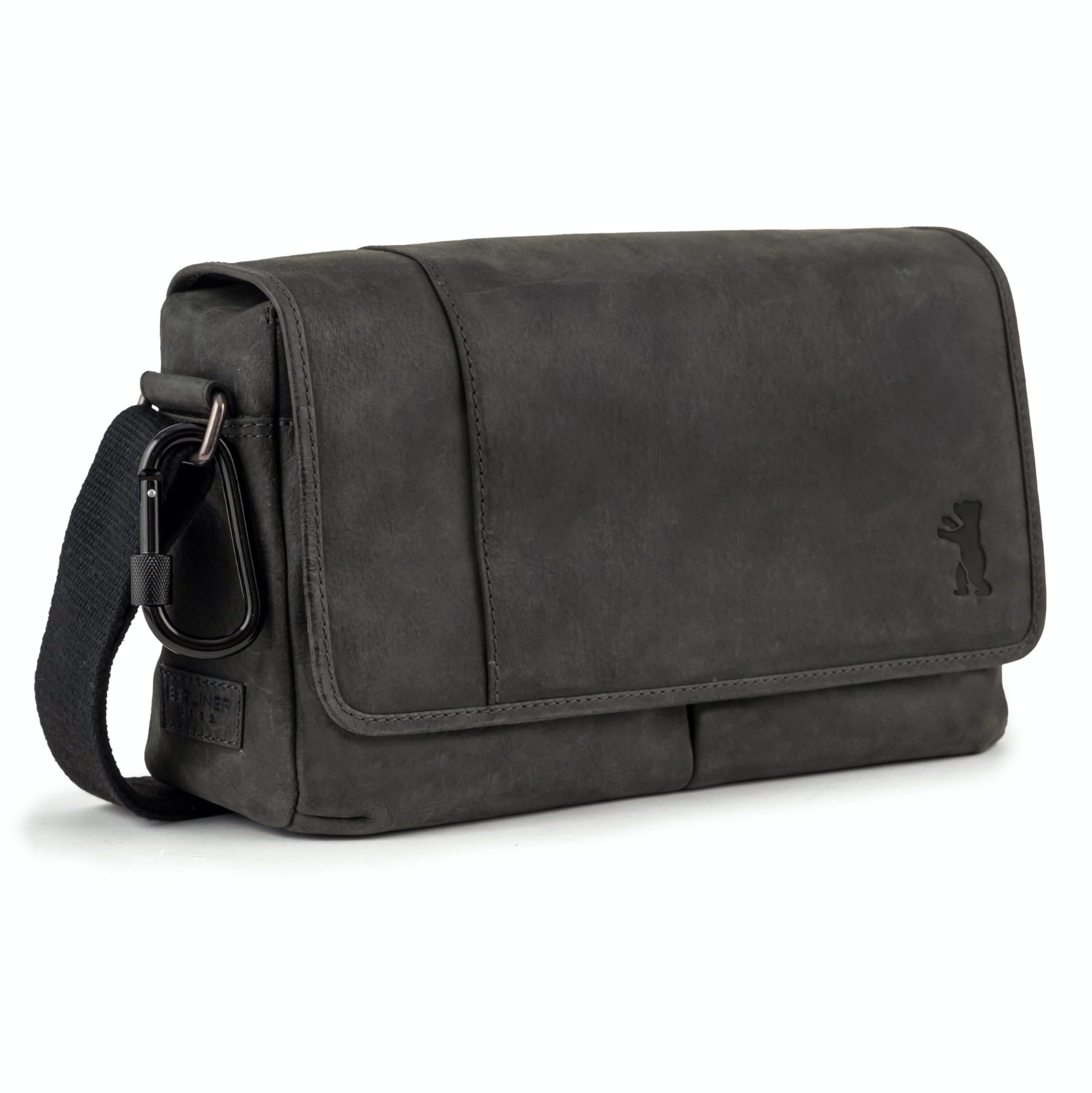 Berliner Bags Borsa da Lavoro X-Berg in Vera Pelle con Chiusura Magnetica, Formato Medio per Ufficio e Quotidianità, Uomo e Donna – Grigio Scuro