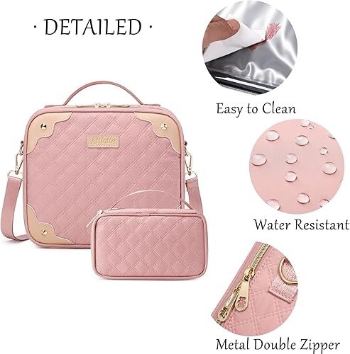 Miniatura 3 de Bolsa de maquillaje de viaje, bolsa de cosméticos con estuche organizador de maquillaje pequeño, bolsa de maquillaje grande para mujeres, bolso para