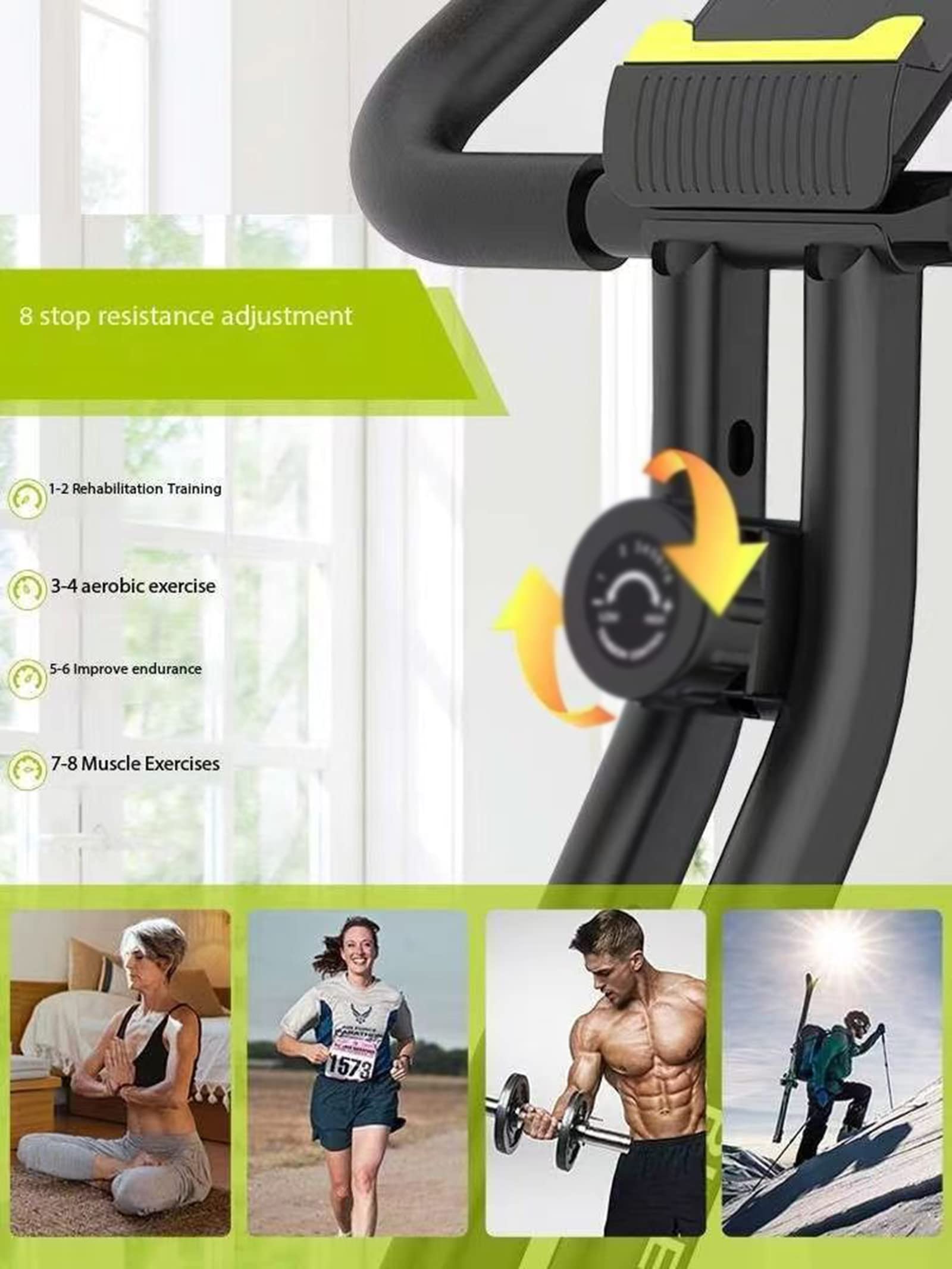 Rower treningowy, składany rower treningowy, mała kontrola magnetyczna Utrata masy ciała Rower treningowy Rower kryty Sprzęt fitness z taśmami oporowymi (red)