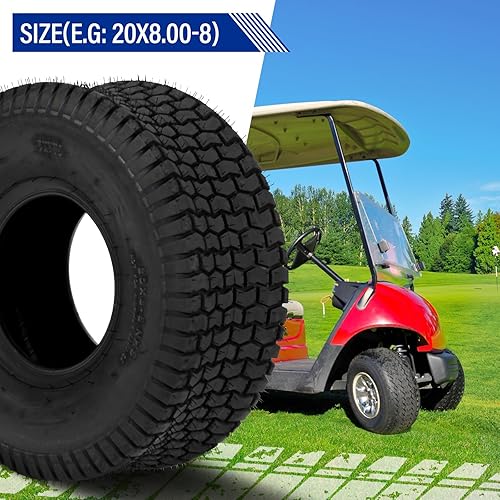 Vista 61 de Juego de 2 neumáticos de 4 capas de 15 x 6.00-6 para cortacésped y jardín, tractor, césped, sin cámara, carga máxima de 570 libras