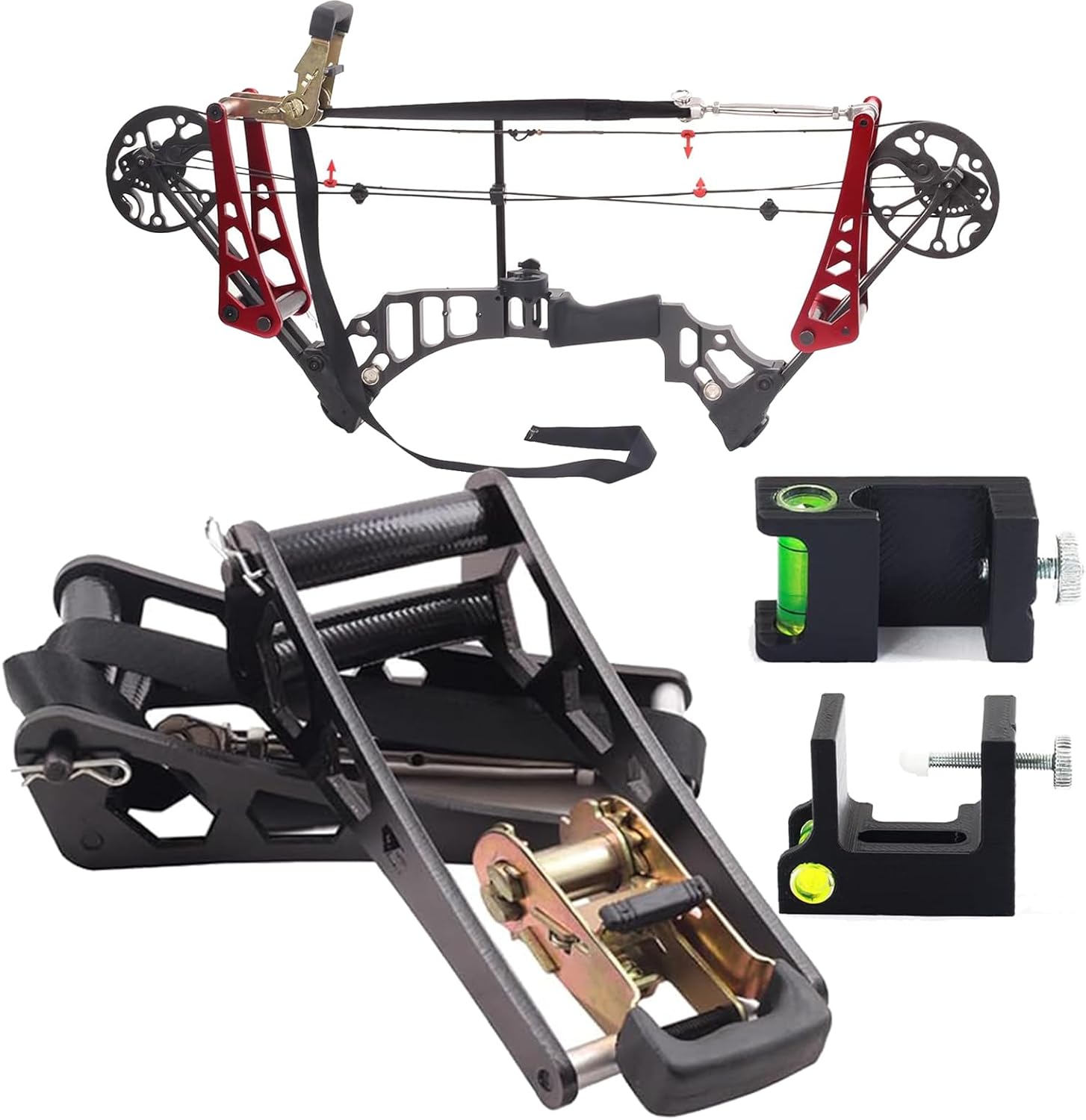 SOPOGER Archery Compound Bow Press - Portable Hand Held Bow Accessories for Compound Bow & Crossbow with Level Multifunctional Bow Level Tuning Tools for Rest and Sight Tunning