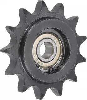 uxcell Chain Idler Sprocket, 9mm Bore 1/2" Pitch 13 Tooth Tensioner, Black Oxide Finish C45 Carbon Steel with Insert Single Bearing for ISO 08B Chains