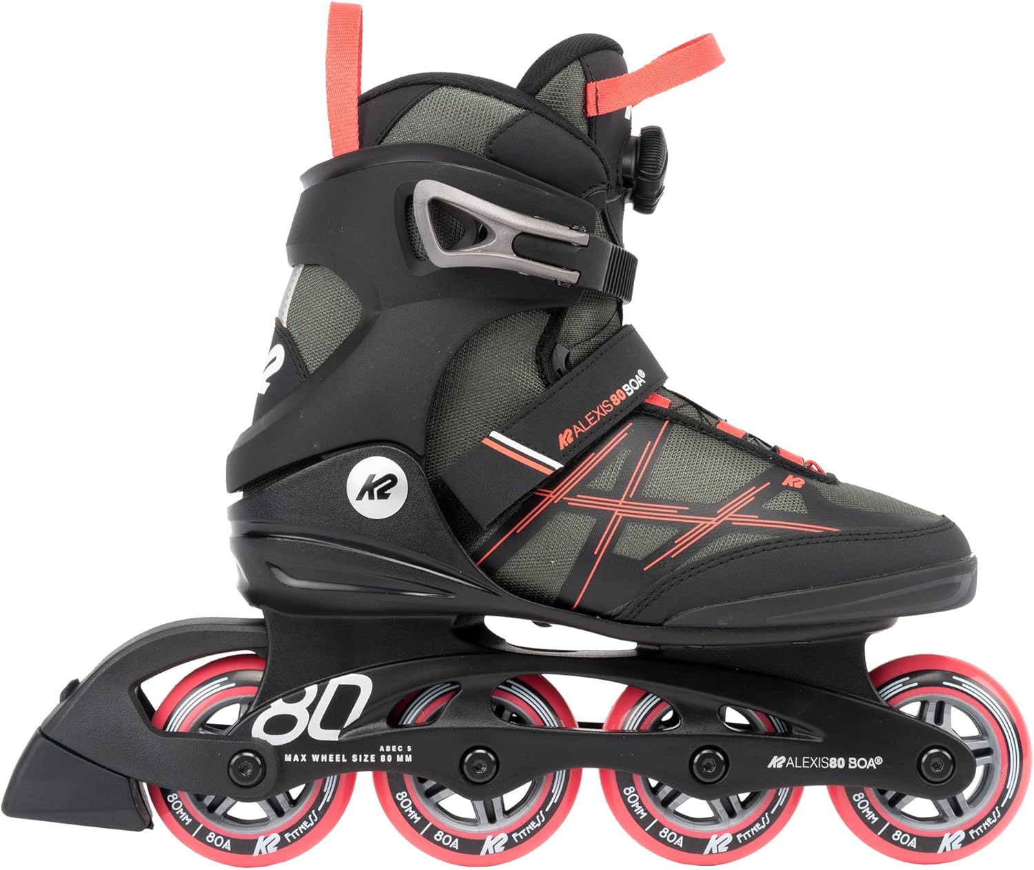 K2 Alexis 80 Boa Gray-Coral Womens Inline Skates