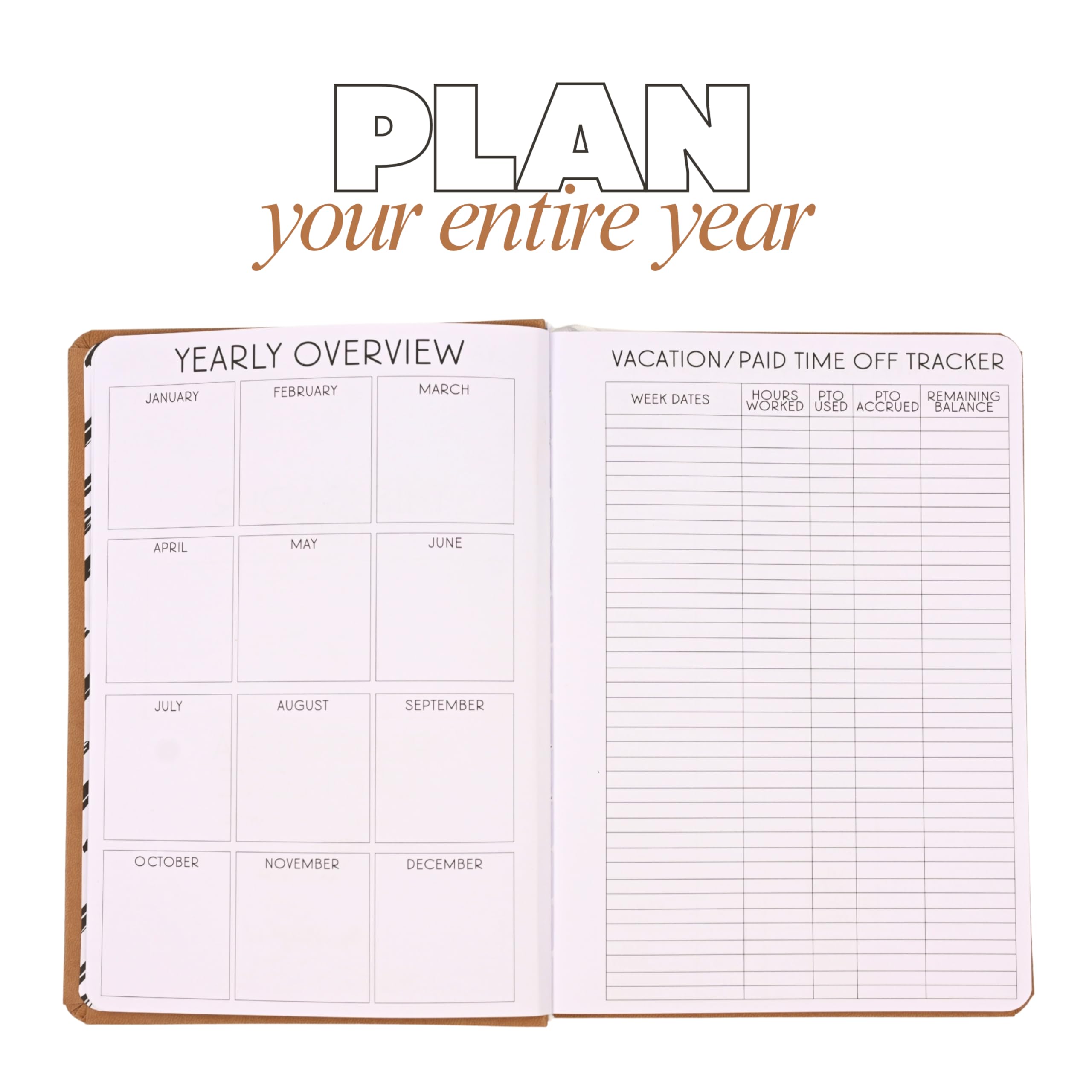 kellofaplan Agenda di lavoro, senza data, 12 mesi, formato A5, marrone chiaro, organizer professionale, carta da 40,8 kg (marrone)