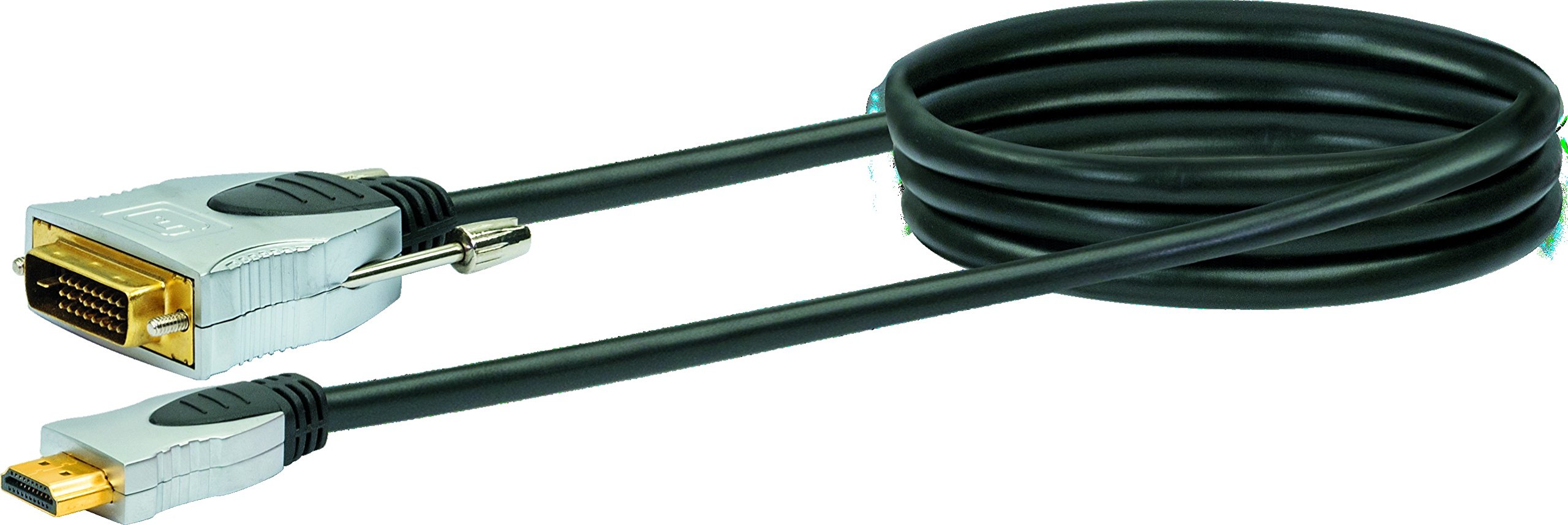 Schwaiger Cable Adaptador HDMI/DVI, 2,0 m, Negro, Conector HDMI a Conector DVI