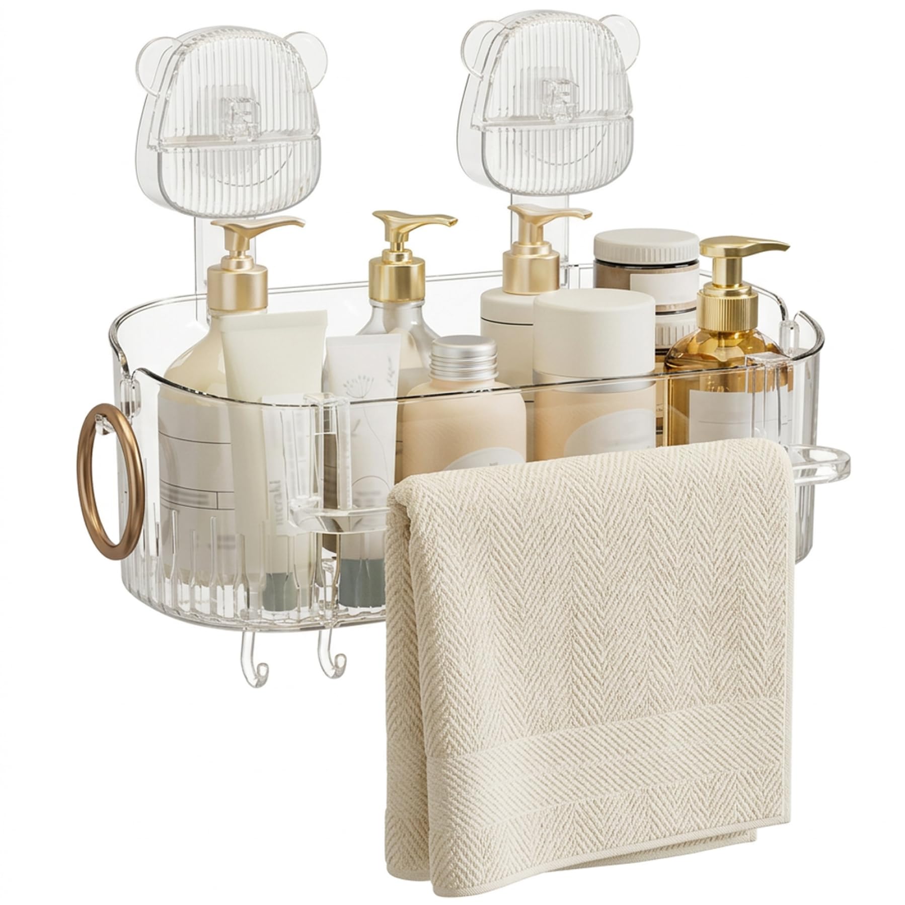 Caddie de douche à ventouse anti-rouille pour une organisation durable